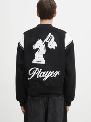 RHUDE kurtka bomber z dodatkiem wełny Regista bomber kolor czarny przejściowa RHFW25JA01841