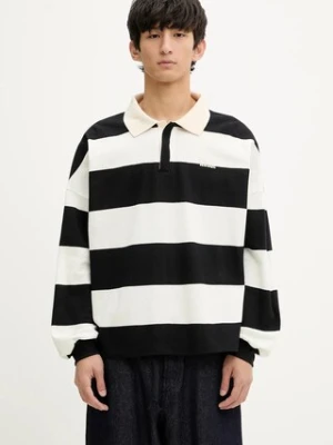 RHUDE longsleeve bawełniany Striped Pique kolor beżowy wzorzysty RHSS25PO03012