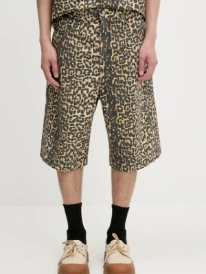 RHUDE szorty Leopard Traxedo Baggy męskie kolor brązowy RHSS25SH05012