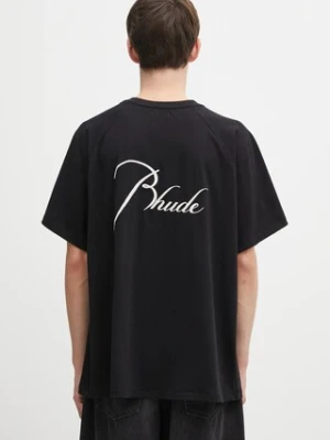 RHUDE t-shirt bawełniany Classique raglan męski kolor czarny wzorzysty RHFW25TT09012