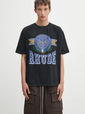 RHUDE t-shirt bawełniany Cotswold Crest męski kolor czarny z nadrukiem RHPF25TT06012