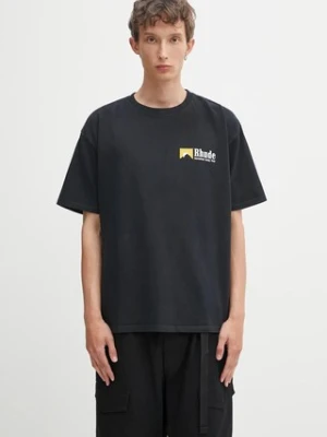 RHUDE t-shirt bawełniany International Racing Logo męski kolor czarny z nadrukiem RHPF25TT10012