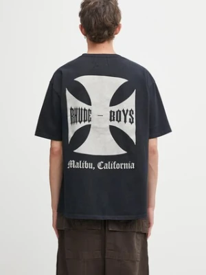 RHUDE t-shirt bawełniany męski kolor czarny z nadrukiem RHPF25TT07012