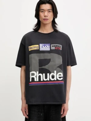 RHUDE t-shirt bawełniany Petrol Patch męski kolor czarny z nadrukiem RHSS25TT12012