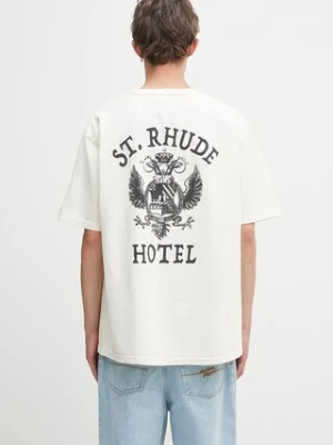 RHUDE t-shirt bawełniany St. Rhude Seal Tee męski kolor beżowy z nadrukiem RHPF25TT01012