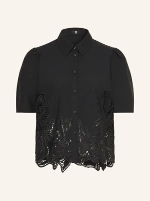 Riani Bluzka Z Koronką Z Dziurkami schwarz