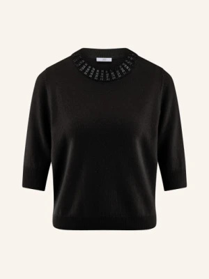 Riani Dzianinowa Koszulka Z Kaszmirem I Ozdobnymi Kamykami schwarz