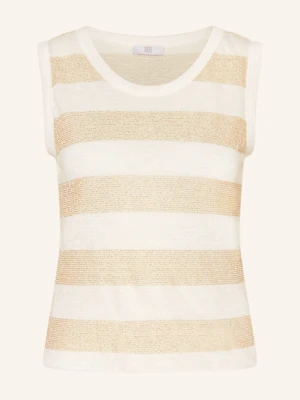 Riani Dzianinowy Top Z Błyszczącą Przędzą weiss