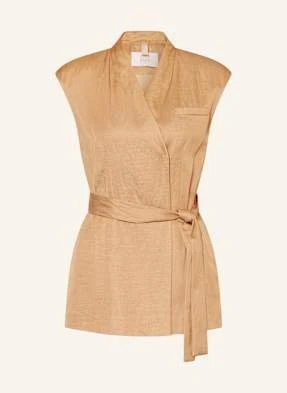 Riani Kamizelka Satynowa Z Dodatkiem Lnu beige