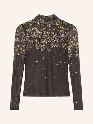 Riani Koszulka Z Długim Rękawem Z Siateczki braun