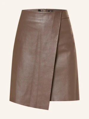 Riani Spódnica Skórzana W Stylu Kopertowym beige