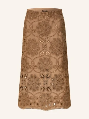 Riani Spódnica Z Koronki braun
