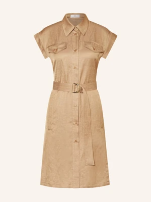 Riani Sukienka Koszulowa Z Lnem beige