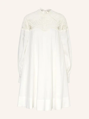 Riani Sukienka Z Lnu Z Koronką weiss