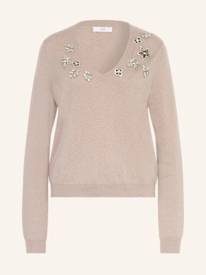 Riani Sweter Z Dodatkiem Kaszmiru I Ozdobnymi Kamykami beige