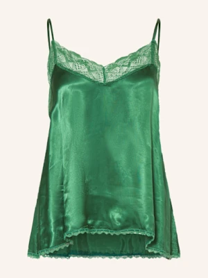 Riani Top Satynowy Z Koronką gruen