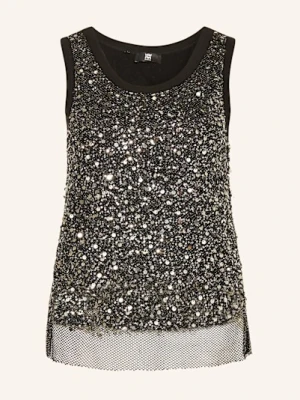 Riani Top Z Siateczki Z Cekinami schwarz