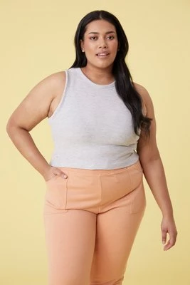 Ribbed - top damski - Grey Active People