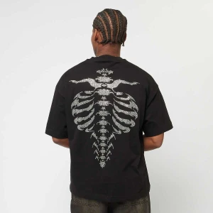 Ribcage Cyrstal Rhinestone Black T-Shirt, markiFAVELA, T-Shirty i Polo, w kolorze czarny, rozmiar: