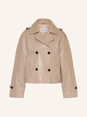 Ricano Skórzana Kurtka Trenczowa beige