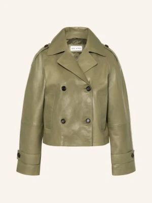Ricano Skórzana Kurtka Trenczowa gruen