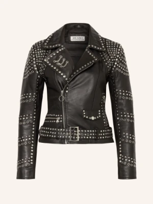 Ricano Skórzana Kurtka Z Nitami schwarz