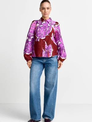 Rich & Royal Bluzka damska Kobiety wiskoza lila|czarny|wyrazisty róż|wielokolorowy|biały nadruk,