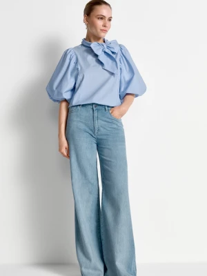 Rich & Royal Bluzka damska z krótkim rękawem Kobiety Bawełna (100%) niebieski,