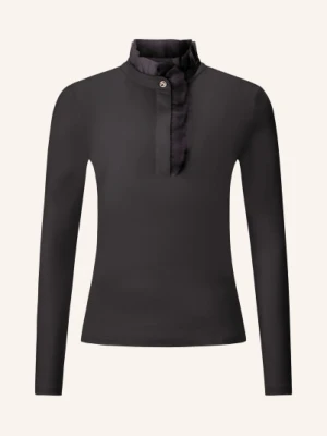 Rich & Royal Bluzka Z Długim Rękawem I Falbanami schwarz