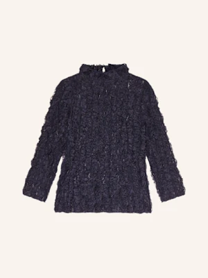 Rich & Royal Bluzka Z Koronki Z Falbanką blau