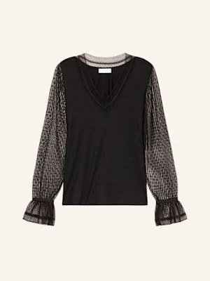 Rich & Royal Bluzka Z Mieszanki Materiałów schwarz