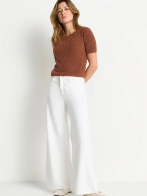 Rich & Royal Damska koszulka z dzianiny Kobiety Bawełna brązowy,