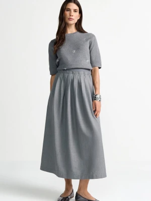 Rich & Royal Damska spódnica midi Kobiety szary marmurkowy,