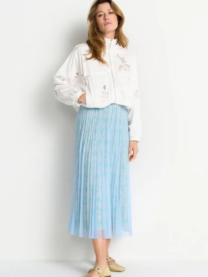 Rich & Royal Damska szyfonowa spódnica maxi Kobiety Sztuczne włókno niebieski,