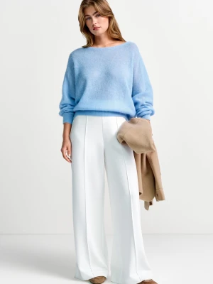 Rich & Royal Damski sweter z dzianiny z zawartością alpaki i wełny Kobiety niebieski jednolity,