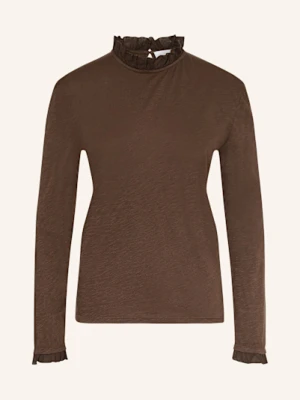 Rich & Royal Koszulka Z Długim Rękawem Z Falbankami braun