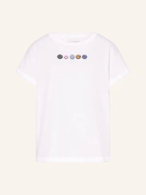 Rich & Royal Koszulka Z Kamieniami Ozdobnymi weiss