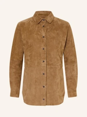 Rich & Royal Koszulowa Bluzka Ze Skóry braun