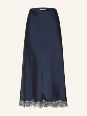 Rich & Royal Satynowa Spódnica Z Koronką blau