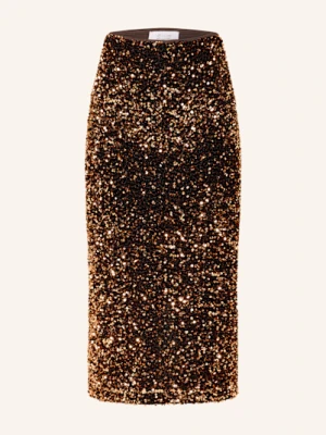 Rich & Royal Spódnica Z Aksamitu Z Cekinami braun