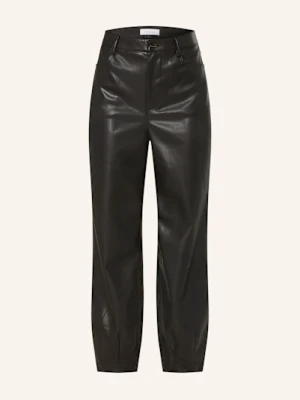 Rich & Royal Spodnie 7/8 Z Imitacji Skóry schwarz