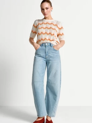 Rich & Royal Sweter damski Kobiety Bawełna biały|niebieski|wielokolorowy,