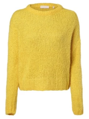 Rich & Royal Sweter damski z dodatkiem moheru Kobiety Wełna żółty jednolity,