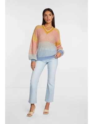Rich & Royal Sweter w kolorze jasnoróżowo-błękitno-żółtym rozmiar: XL