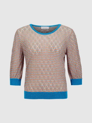 Rich & Royal Sweter w kolorze niebiesko-pomarańczowym rozmiar: S