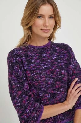 Rich & Royal sweter z domieszką wełny damski kolor fioletowy ciepły