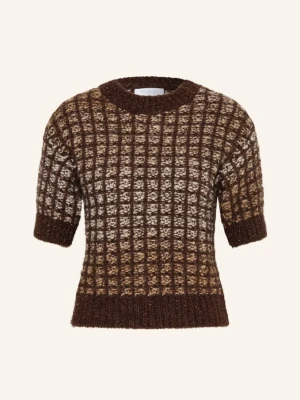 Rich & Royal Sweter Z Dzianiny Z Brokatową Przędzą braun niebieski
