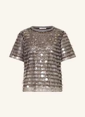 Rich & Royal T-Shirt Z Siateczki Z Cekinami grau
