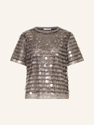 Rich & Royal T-Shirt Z Siateczki Z Cekinami grau