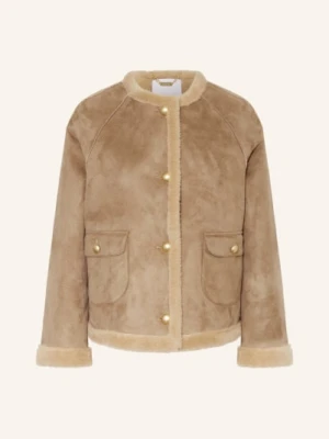 Rich & Royal Żakiet Pudełkowy Z Imitacji Skóry beige